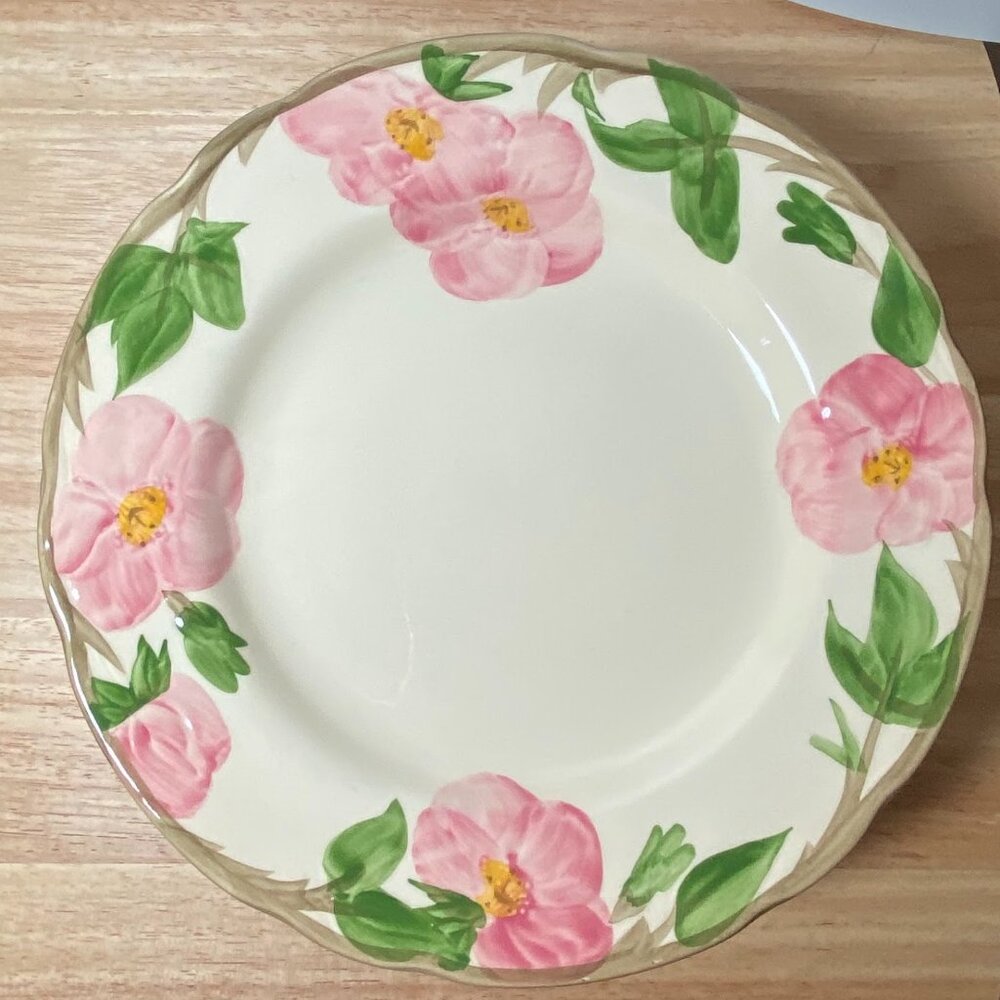 FRANCISCAN Desert Rose (England and USA Back Stamp) Dinner Plate, Pink Roses